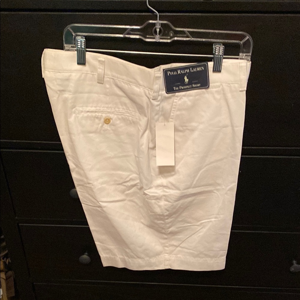 Polo by Ralph Lauren White Flat Front Shorts